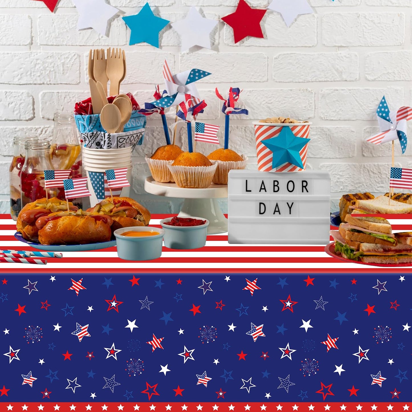 4 Pack Patriotic Tablecloth 4Th Of July Tablecloth Patriotic Decorations American Flag Party Table Cloth Patriotic Themed Party