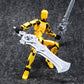 Altuco Assembled T13 Action Figure With Multiple Accessories, Gold 3D Printed Multi-Jointed Titan 13 Figure,Dummy 13 Desktop Dec