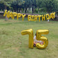 Shuntai 75 Balloon Numbers Gold Jumbo Number 57 Foil Mylar Balloons With Happy Birthday Letter Balloons Banner 75Th Birthday Dec