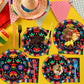 100Pcs Mexican Fiesta Party Plates And Napkins Party Supplies Mexico Tableware Dinnerware Set Party Decorations For Dia De Los M