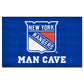 FANMATS 14464 New York Rangers Man Cave Tailgater Rug - 5ft. x 6ft. Sports Fan Area Rug, Home Decor Rug and Tailgating Mat