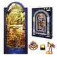 Ourmiao Book Nook Kit Interstellar, Diy Booknooks Kit For Adults Teens With Sensor Lights, Bookshelf Diorama Miniature Scenes In