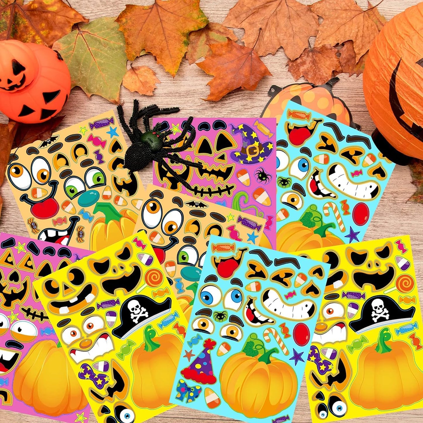 40 Sheets Halloween Party Games Stickers For Kids Make Your Own Jack-O-Lantern Stickers, Kids Halloween Activities Stickers Pumpkin Face Stickers For Kids Halloween Party Favors