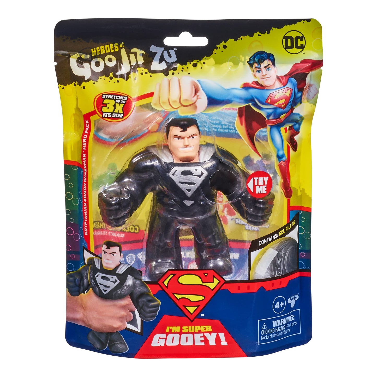 Heroes of Goo Jit Zu DC Hero Pack - Super Stretchy Kryptonian Steel Superman 4.5 Tall