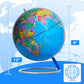 9'' World Globe For Kids Learning, Classroom Desk, Geographic Globe With Iron Stand & Colorful Magnetic Push Pins & Magnifier &