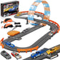 Slot Car Race Track Sets for Boys Age 4 5 6 7 8-12, Electric Race Car Track with 4 High-Speed Racing Car, Dual Racing Game Lap C