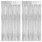 PIGETALE 2 Pack Silver Foil Fringe Curtain Backdrop, 3.2Ft x 8.2Ft Metallic Tinsel Foil Fringe Streamer Curtains for Party Photo