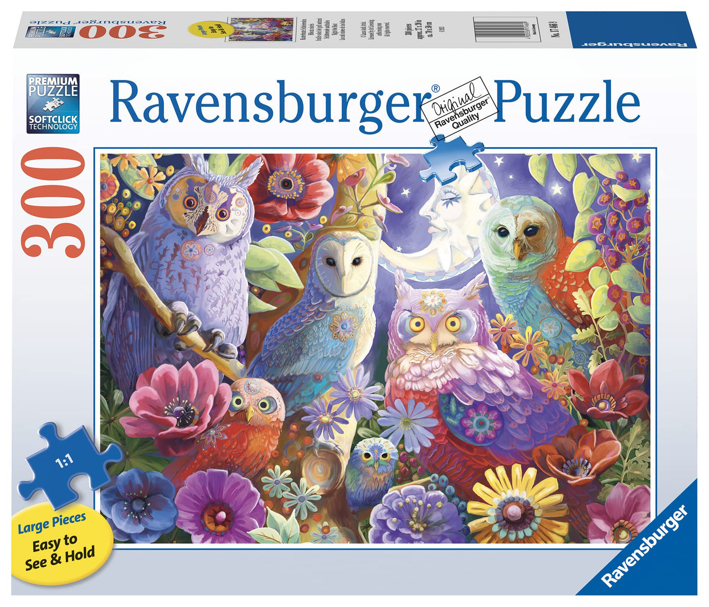 Ravensburger Night Owl Hoot Jigsaw Puzzle - 300 Pieces, FSC Certified Cardboard, 27 x 20 inches, Ideal for Ages 9+, Colorless