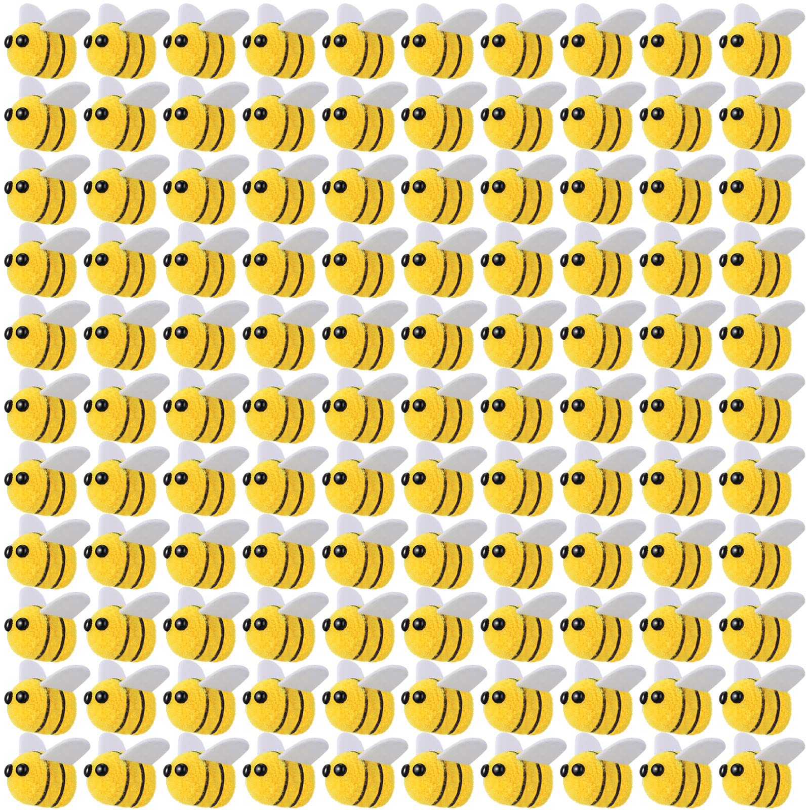 Yunsailing Felt Bees Bulk Craft Ball Bees Cute Plush Bees For Crafts Diy Baby Shower Gender Reveal Gift Bee Themed Party Decoration(100 Pcs)