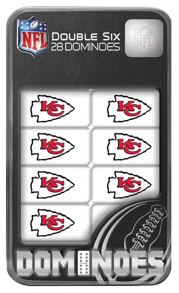 Masterpieces Nfl Kansas City Chiefs, Double Six Collector Edition Dominoes Game, For Ages 3+