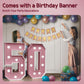 Imprsv Marquee Numbers Pink 50Th-Birthday Decorations: Large 3Ft Light Up Number Rose Gold 50 Birthday Decoration For Women Men