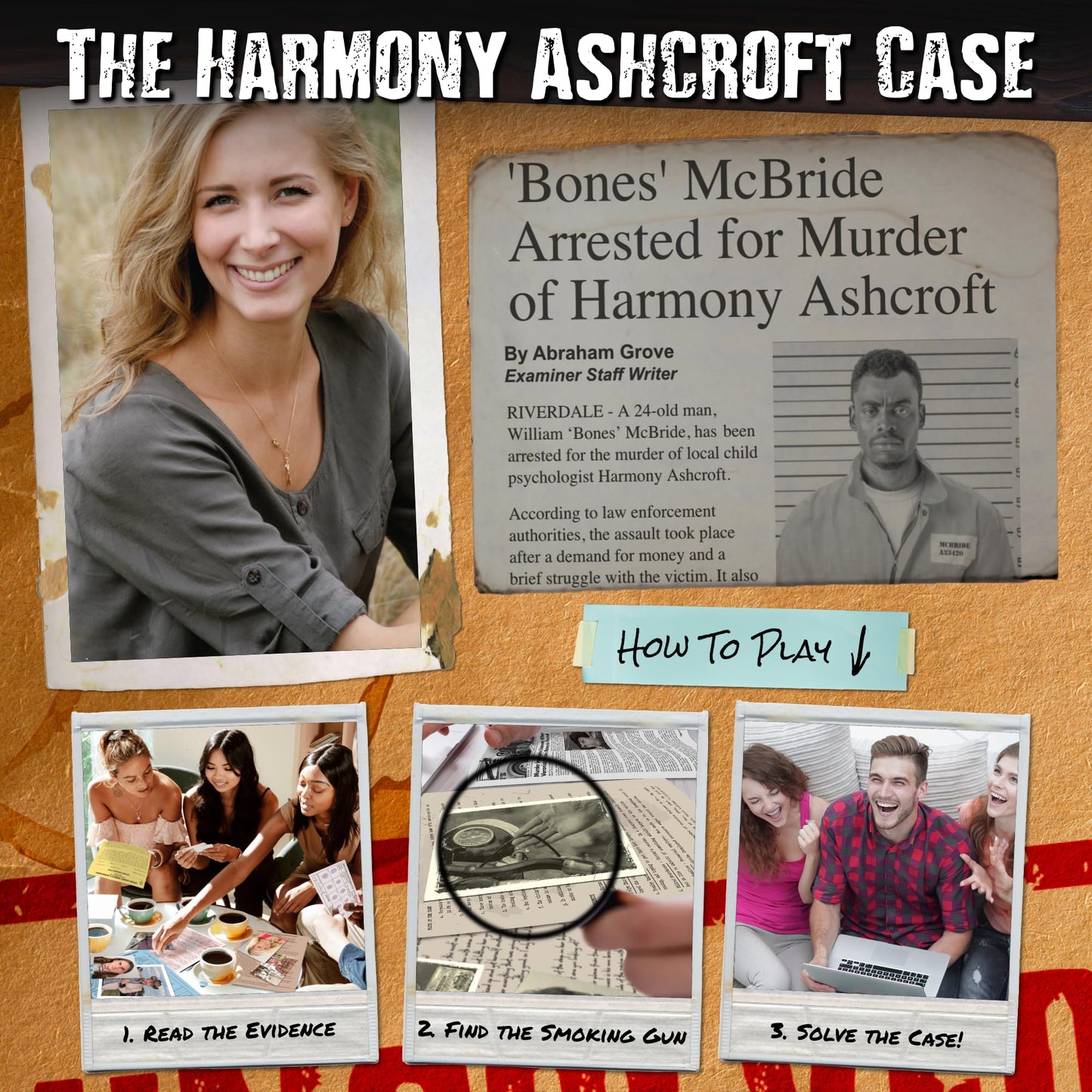 Unsolved Case Files | Ashcroft  Harmony - Cold Case Murder Mystery Game - Can You Solve The Crime? Who Killed Harmony? For Ages 14 and up