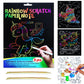 JUNQIU Scratch Art for Kids, Rainbow Scratch Paper Art Set - Unicorn, Arts and Crafts for Kids Ages 4-8 Girls Boys, Kids Activit
