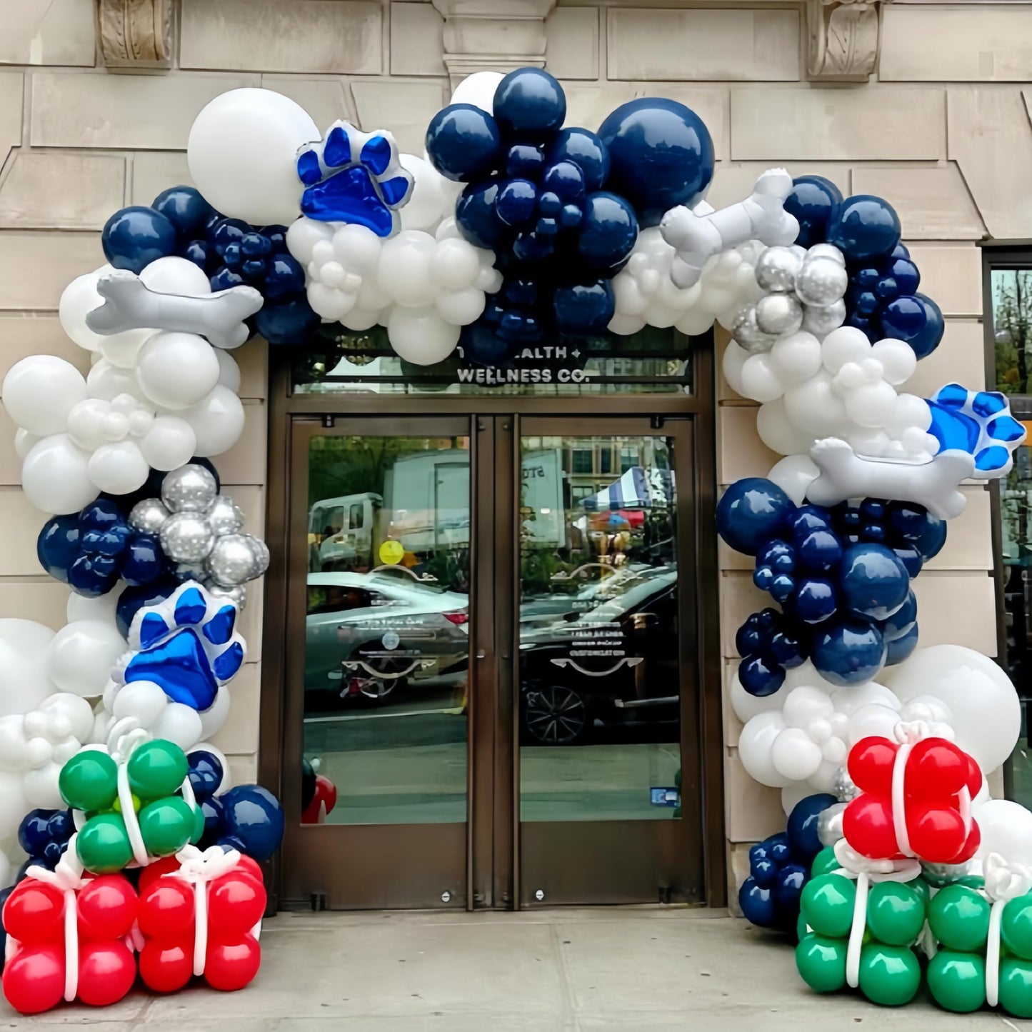 Cymylar 3Pcs 25 * 28 Inch Blue White Dog Paw Balloon Blueyi Foil Balloons/Blueyi Birthday Party Supplies Balloons/Baby Shower Gi