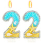 ElekFX 22th Birthday Candle for Cake, Beach Starfish Sequins Number Cake Candles, 2.76 inch Number 22 Happy Birthday Candle, Cak