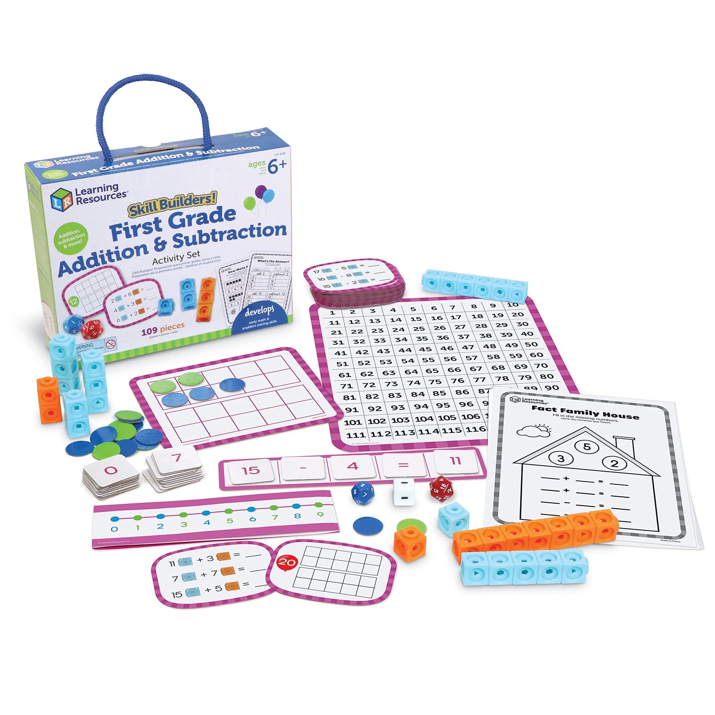 Skill Builders! 1St Grade Addition & Subtraction, Homeschool Curriculum, First Grade Learning Games, First Grade Learning Materials,Back To School, 109 Pieces, Age 6+