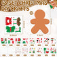 Frienda Christmas Gingerbread Craft Kit - 48 Set DIY Ornaments, Multicolor, 4.3x5.3 inches, Perfect for Xmas Tree Decoration & Party Favors