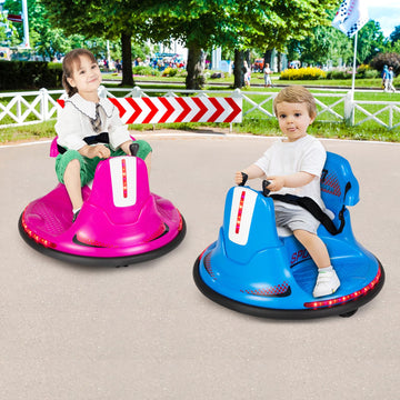 Honey Joy 12V Bumper Car For Toddlers 1-3, Baby Ride On Bumper Car W/Dual Joysticks, Flashing Led Light & 360 Degree Spin, Electric Vehicle For Kids, Ride On Car W/Remote Control, Gift For Boys Girls