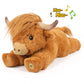 Music Highland Cow Brown Stuffed Animals For Kids, Farm Cow Plush Toy For Anxiety With Mooing Sound, Soft Cuddly Plushie Toys Gi
