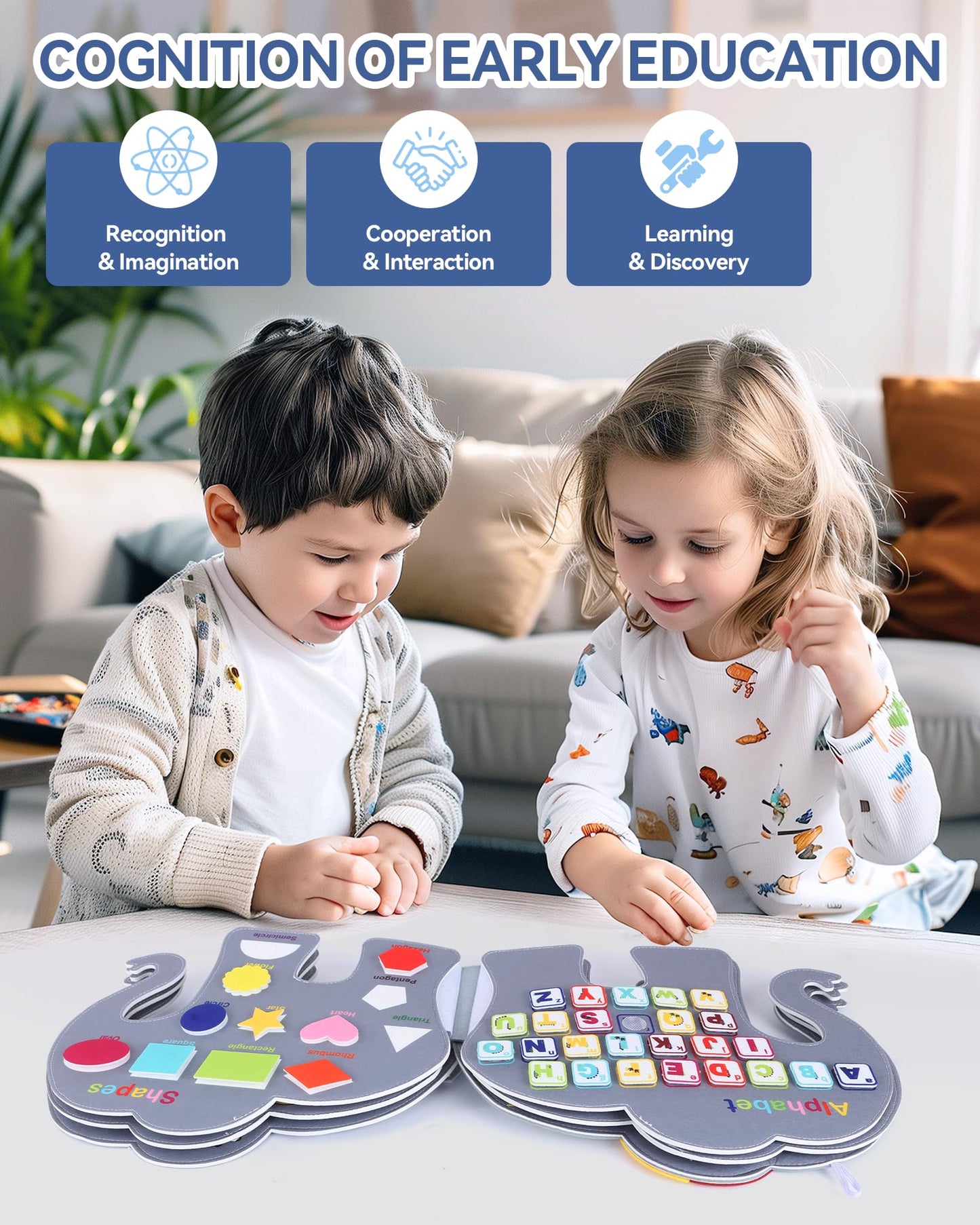 Heypappy Busy Board, 12 In 1 Educational Busy Book Learning Sensory Toys For Toddlers With Fine Motor Skills, Busy Book Toys Wit