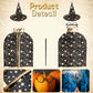 Lncojolm Wizard Robe Cape Hat Wand Witch Cloak Magician Costumes For Kids Boy Girl Cosplay Pretend Play Birthday Party Accessori