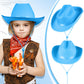 Hercicy 6 Pcs Kids Cowboy Hat Cowgirl Western Hat For Boys And Girls Dress Costume, Bachelor Party Supplies (Blue)