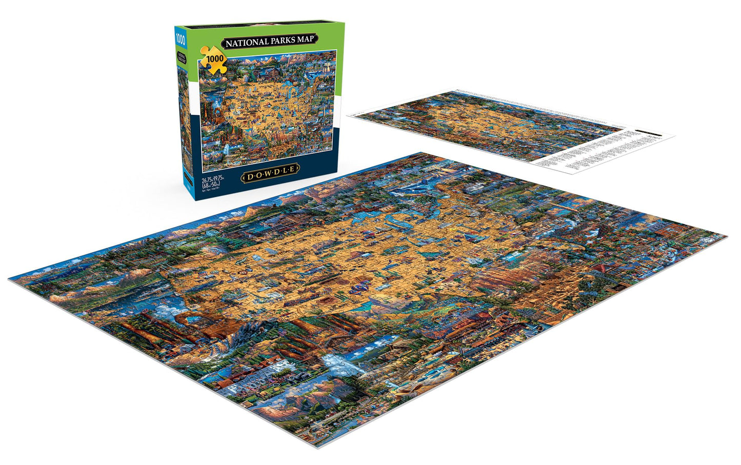 Buffalo Games - Dowdle - National Parks Map - 1000 Piece Jigsaw Puzzle For Adults -Challenging Puzzle Perfect For Game Nights - Finished Size Is 26.75 X 19.75