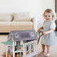 ROBUD Doll House - Wooden Realistic Camper Van Dollhouse with Handle & Wheels, Includes Mini Kitchen, Bar, Bedroom & Outdoor Din