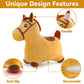 iPlay, iLearn Bouncy Pals Hopping Horse Toy - Inflatable Plush Ride-On Bouncer, Large, Yellow, Model RI-HOYE-049-B for Toddlers 18 Months