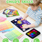 D-FantiX Dot Art Sticker Activity Book with Ink Pad, Mess-Free Finger Painting for Toddlers, Dinosaur, Animal, Outer Space, Vehi