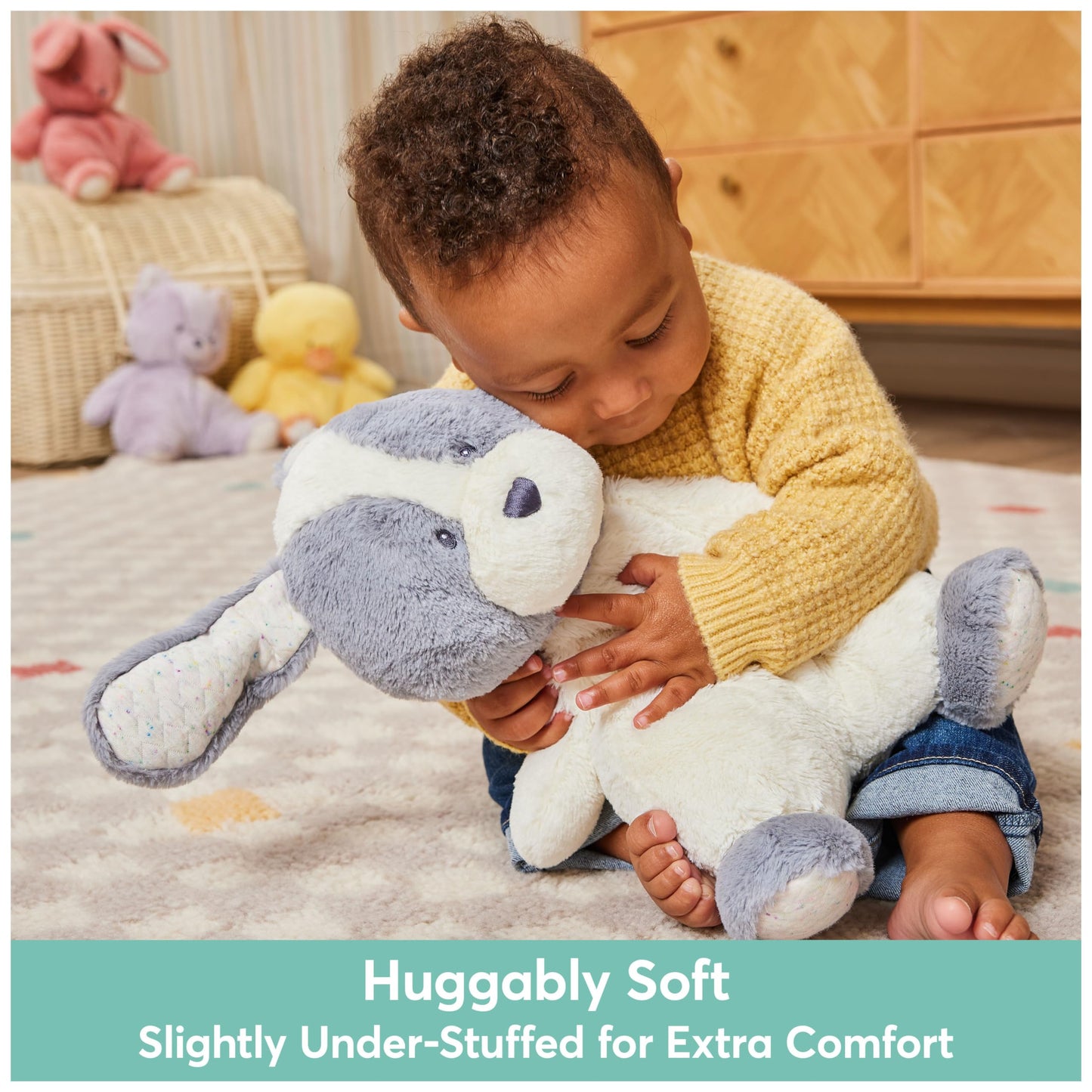 GUND Baby Oh So Snuggly Puppy - Large Stuffed Animal Dog, Grey/White, 12.5”, Polyester, One Size