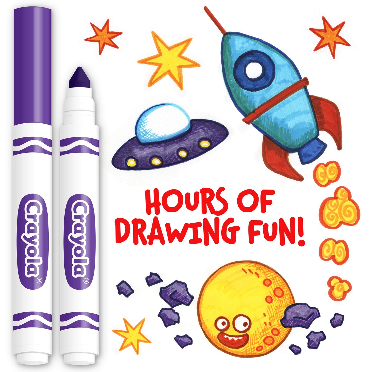 Crayola Broad Line Markers - Violet (12Ct), Markers For Kids, Bulk School Supplies For Teachers, Nontoxic, Marker Refill With Reusable Box