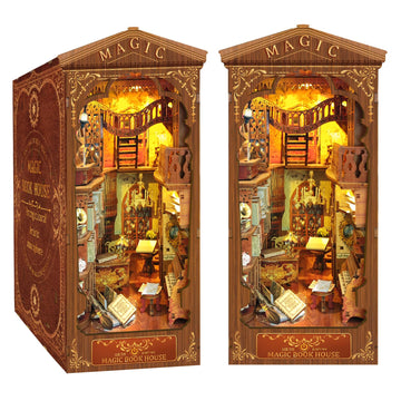 Criolpo Book Nook Kit - Diy Dollhouse Booknook, Book Nook Miniature Kit For Bookshelf Insert Decor Crafts For Adults Teen Hallow