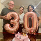 Rose Gold Number Balloon 40 Inch, 0 Number Balloons, 10 20 30 40 50 Numbers Balloon Birthday Decorations, Party Supplies For Wom