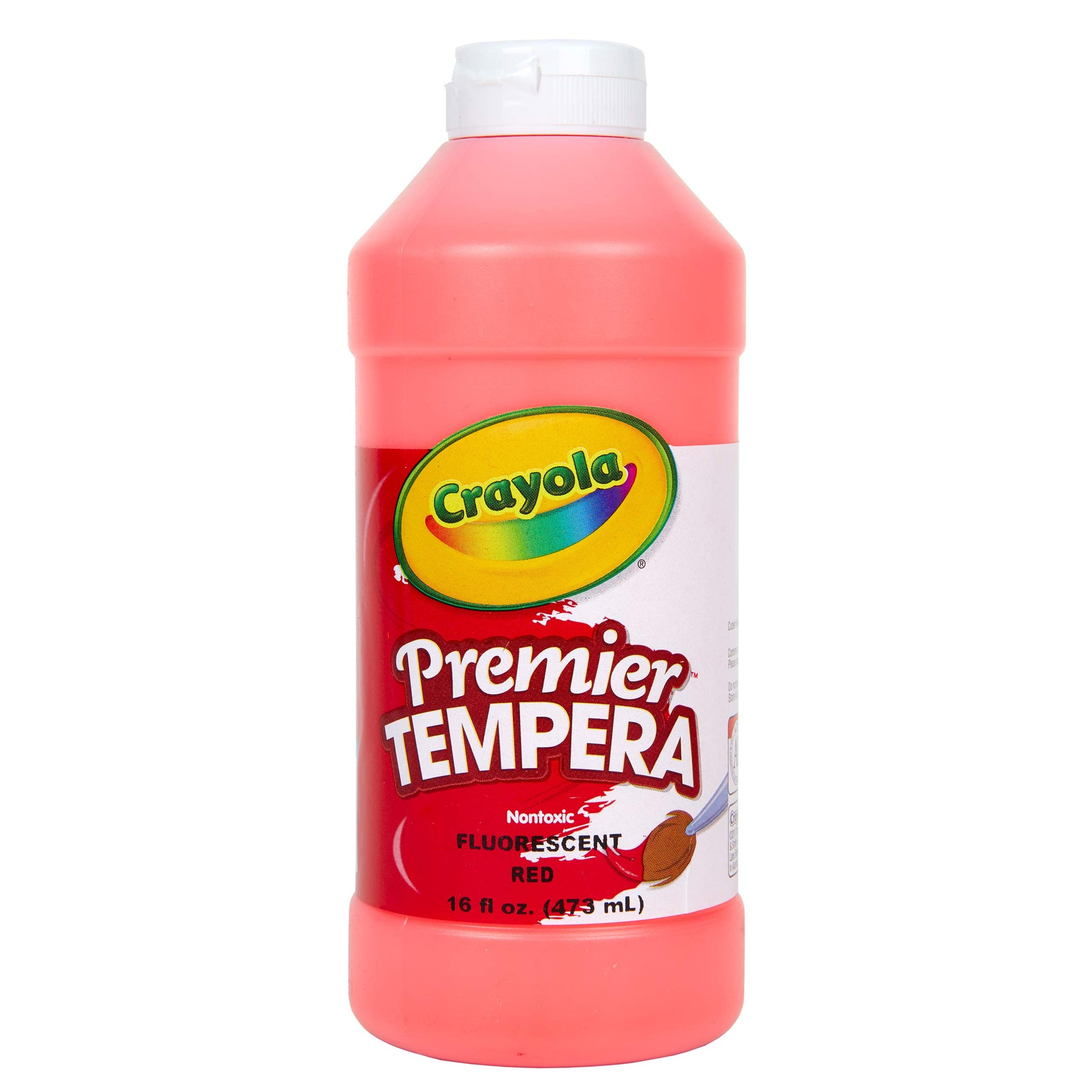 Crayola Fluorescent Paint 16 Oz Plastic Squeeze Bottle, Red