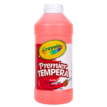 Crayola Fluorescent Paint 16 Oz Plastic Squeeze Bottle, Red
