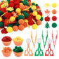 Apple Sensory Bin Filler, Fall Theme Gift,Trees, Leaves, Bells,Pom Poms, Counting Sorting Set,Toddler Toys, Fine Motor Toys Pres