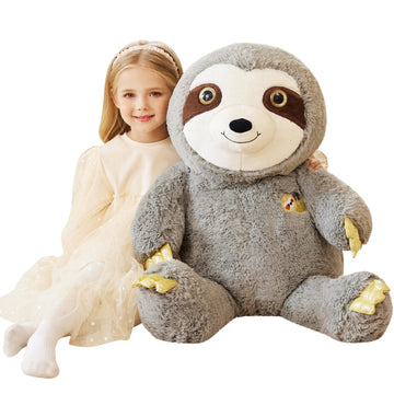 Earthsound Giant Sloth Stuffed Animal Plush Toy,Large Sloth Jumbo Cute Soft Toys,Big Size Huge Fluffy Plushy Oversized Fat Plush