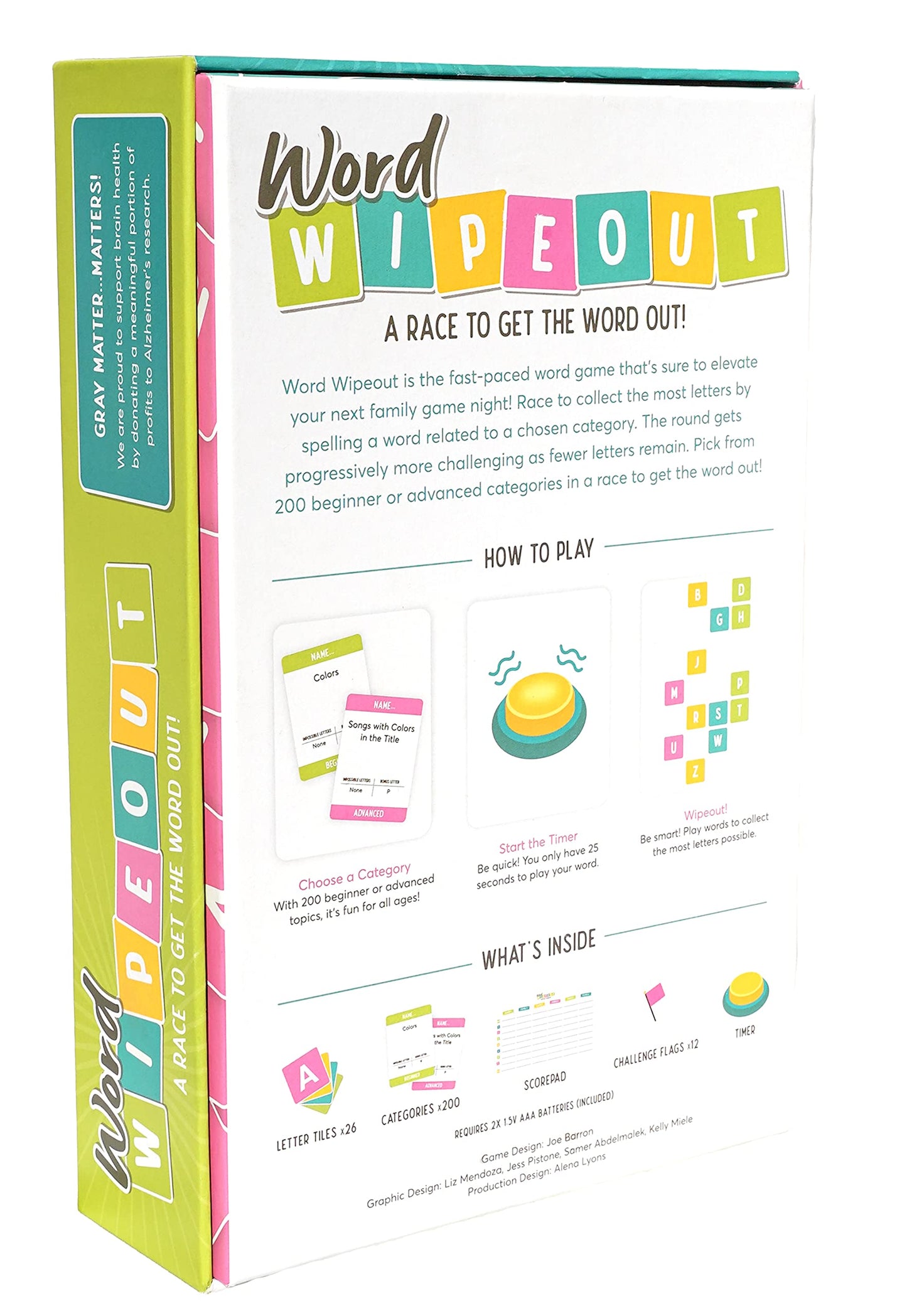 Gray Matters Games Word Wipeout: Easy To Learn Family Games For 2 To 6 Players | Fast-Paced Spelling Word Game For Family Game Nights | Fun Game For Adults & Kids 8 Years And Up