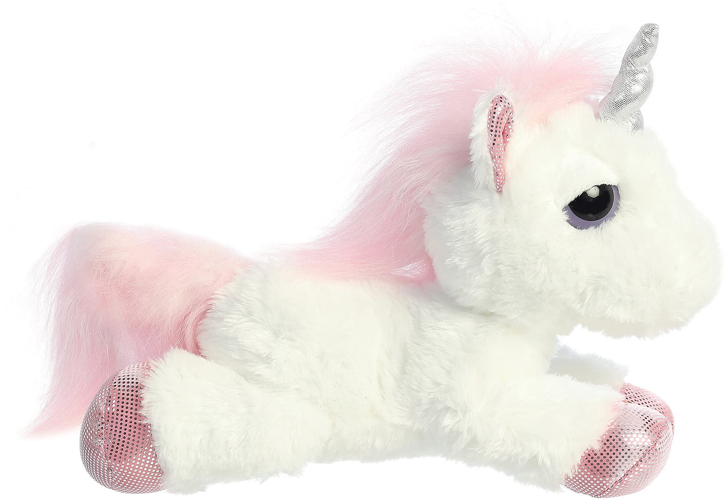 Aurora® Heavenly White Unicorn™ Stuffed Animal - Polyester, 10 Inches, Captivating Gaze, Aesthetic Appeal - White, Model 21246