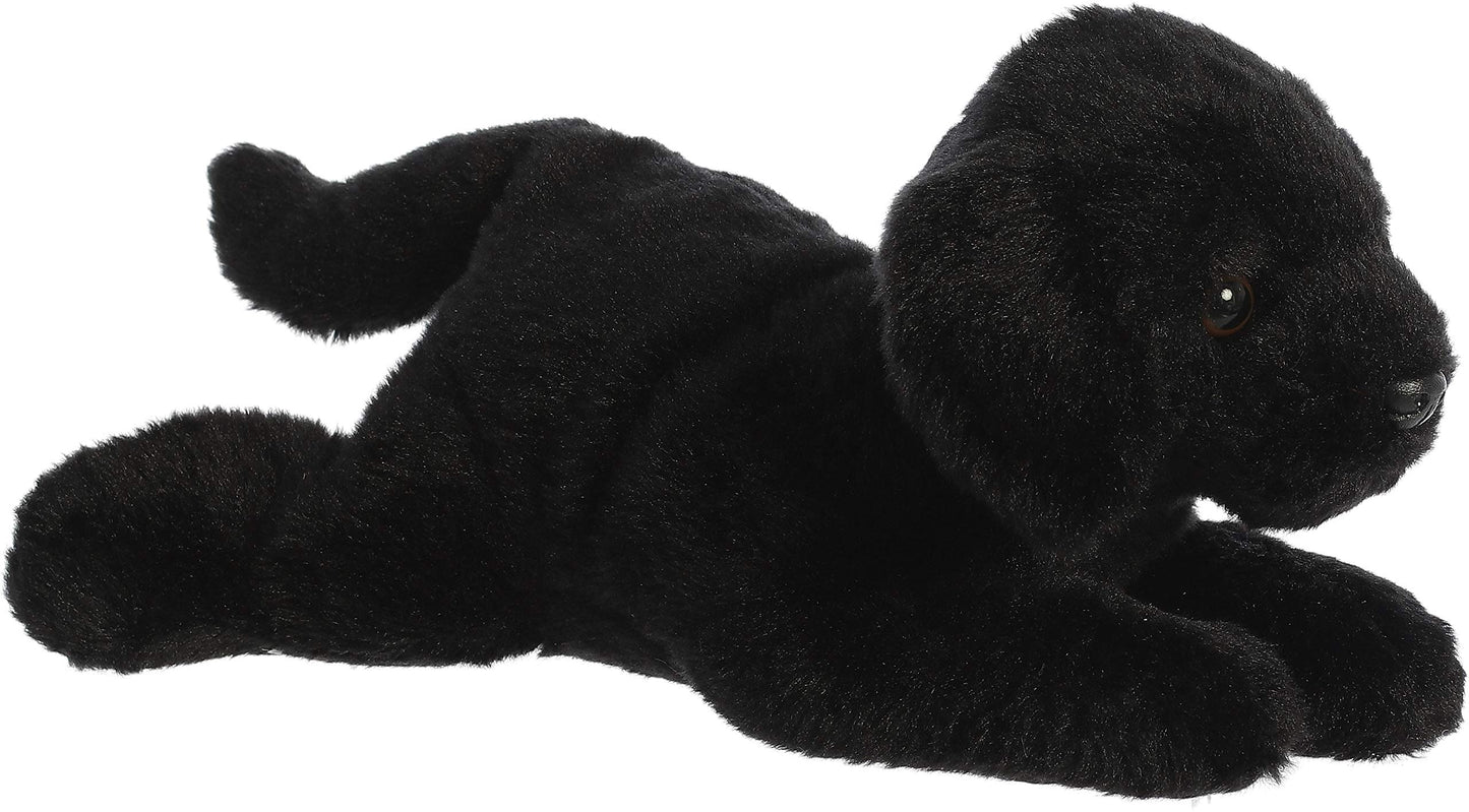 Aurora® Black Labrador Stuffed Animal - 12 Inches, Polyester, Adorable Flopsie™ - Playful Ease - Model 31599