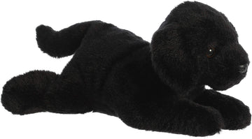 Aurora® Black Labrador Stuffed Animal - 12 Inches, Polyester, Adorable Flopsie™ - Playful Ease - Model 31599