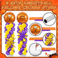 Kasyat Basketball Balloon Column Stand Kit - 4D Gold Purple Star Balloons, Yellow & Purple Arch, Model AU-Kasyat-1500