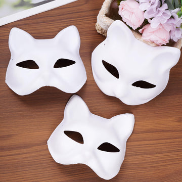 Yookat 14 Pieces Paper Art Masks White Craft Masks Paintable Paper Mask Mardi Gras Masquerade Masks (style6)