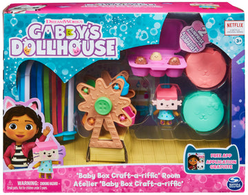 Gabby's Dollhouse Baby Box Craft-A-Riffic Room with Exclusive Figure, Plastic, Model 6064150, Kids Toys for Ages 3 and Up