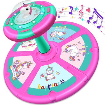 Rmoka Unicorn Sit And Spin Toy Birthday Gift For 2 3 4 Years Old Girl - Toy For Toddler Girl Ages 2-4, 360 Indoor Interactive Se