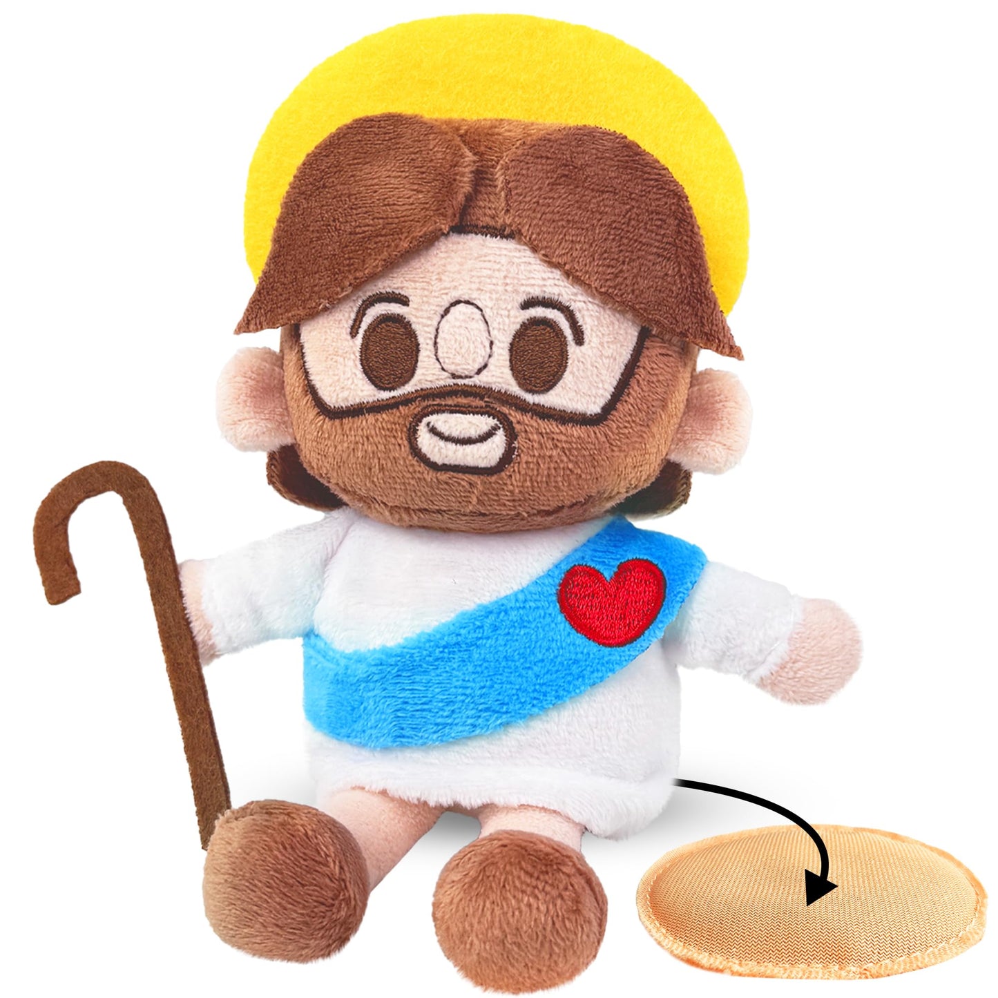 Beeadore Jesus Toys Figures 7, Jesus Plush Doll Shoulder Stuffed Animal Costume Props Room Decor Christian Religious Party Favor