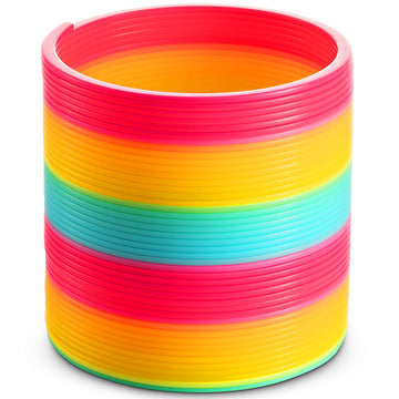 Jumbo Rainbow Spring Coil Toy - 6' Plastic Giant Spring Coil Toys For Kids, Big Spring Toys For Boys And Girls, Neon Colorful Rainbow Coil Spring For Party Favor, Great For Prizes, Gifts, Birthday