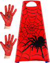 Geyoga 1 Spider Cape  1 Pair of Spider Web Gloves Costume for Halloween Christmas Birthday Costume Party School Performance(27.5 x 27.5'')