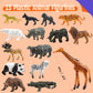 15 Wild Animal Figurines for Kids  Plastic Safari Animal Toys Tiny Portable Jungle Creature Figures Playset Montessori Toys Educational Game for Homeschool Preschool Toddler Kids